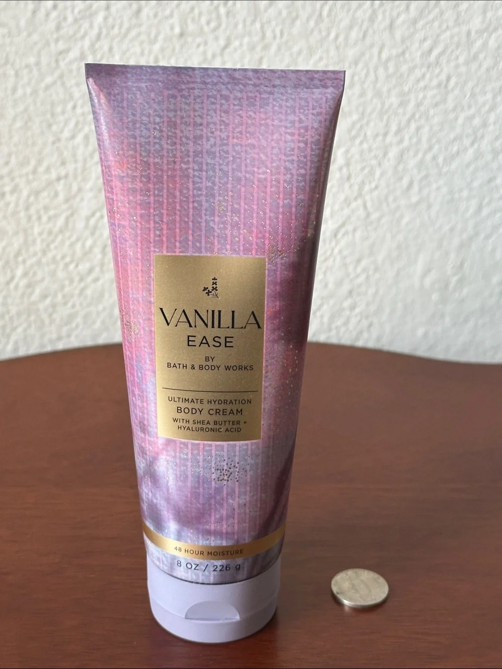 Bath & Body Works Vanilla Ease Body Cream - Pink, Purple, Gold